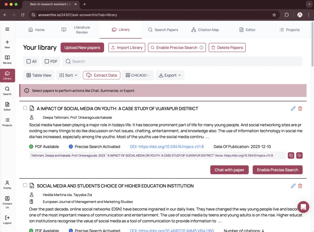 Organized Research Results